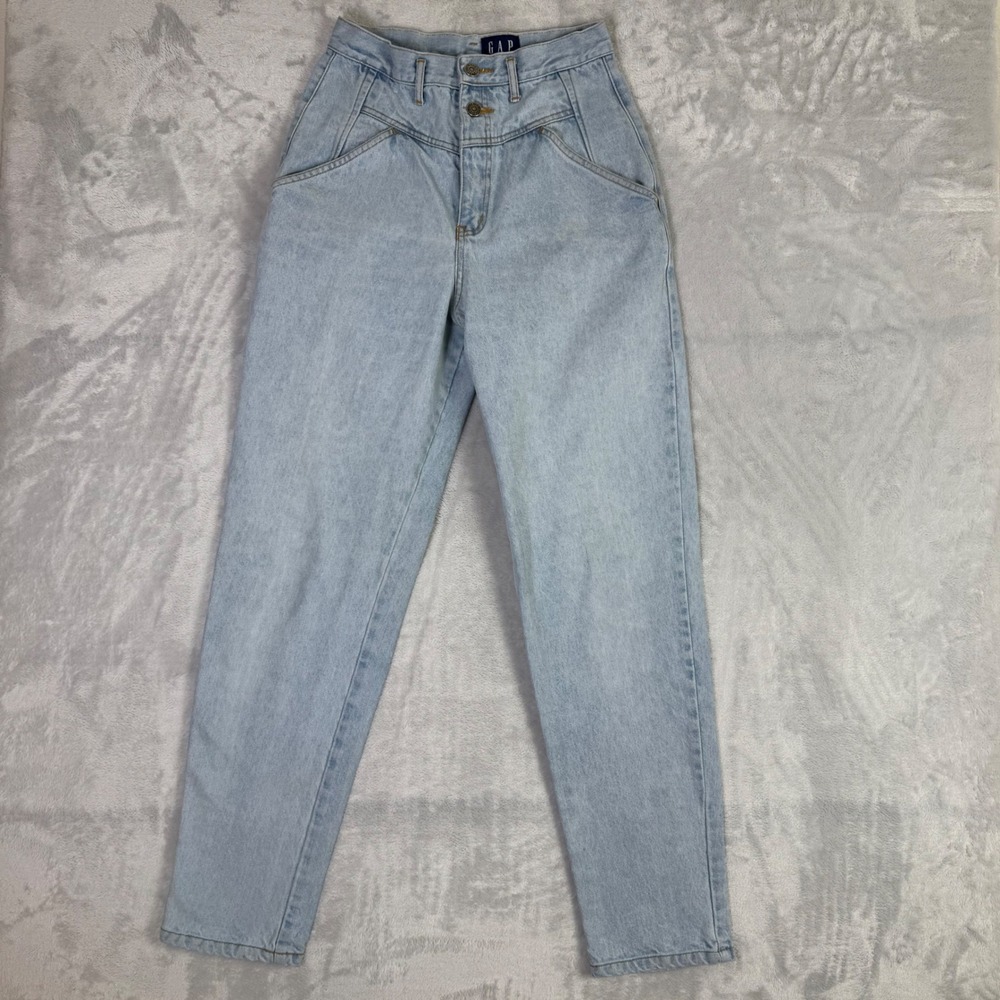 Gap Jeans Women 7/8** Blue Vintage 90s High Rise Western Yoke Mom Tapered Leg